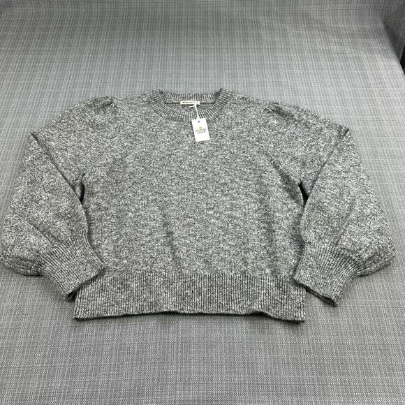 Marine Layer Sweater Womens XL Alma Puff Sleeve Charcoal Grey Pullover Comfort - Picture 1 of 11